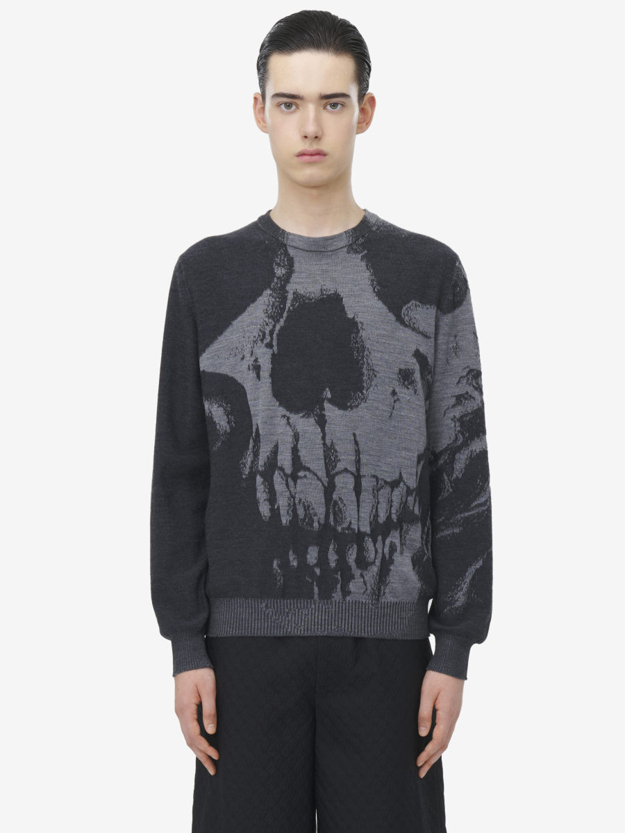 ALEXANDER MCQUEEN - Merino Wool Exploded Skull Jumper - Item 818835Q1BC04358
